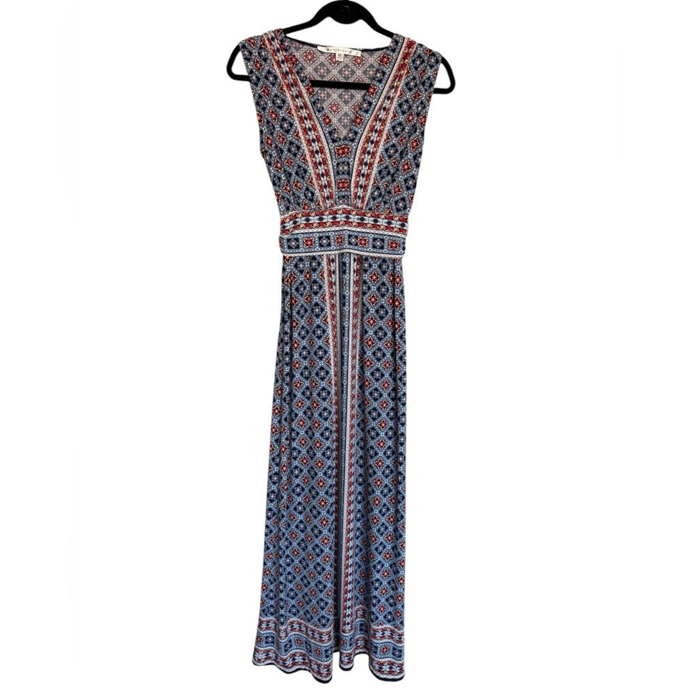 Max Studio Multicolor Patterned Medallion Border Maxi Dress. Size XS